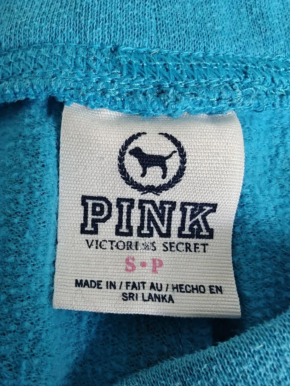 Victoria's Secret vibrant aqua blue sweatshorts by PINK Logo Vtg Y2K Size S